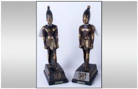 Egyptian Revival Bookends Labelled K.Thotmus