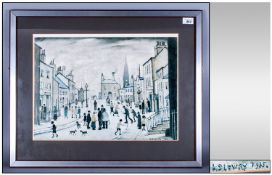 L.S.Lowry Framed Coloured Print `A Lancashire Village` 27x22``