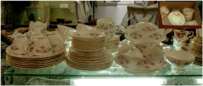 Gainsborough Teaset comprising cups, saucers, tureens, dinner plates, soup bowls and large serving