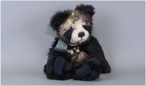 Charlie Bear `Connie` Black & white. With tags and bell around neck.