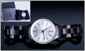 Calvin Klein Ladies - Black Finish Steel Wrist Watch. Model No.K43236. with Sapphire Crystal Glass.