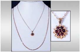 9ct Gold Stone Set Pendant and Chain. Fully Hallmarked. Length 18 Inches + a 9ct Gold Link Chain,