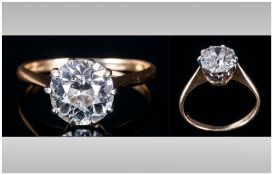 18ct Gold Set Single Stone Diamond Ring, The Diamond of good colour. Diamond weight 2.08cts.
