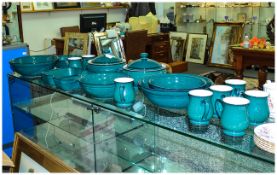 Denby Handpainted 5 Piece Dinner Service, complete with 8 craftsmans coffee mugs, tureens & large