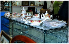 Royal Albert Old Country Rose ( 60 ) Piece Tea and Dinner Service. Comprises 1 Large Teapot, 1 Large