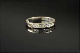 18ct White Gold Diamond Eternity Ring, 7 Round Modern Brilliant Cut Diamonds, Channel Set, Fully