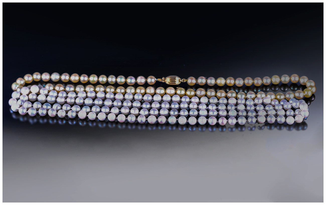 Pearl Necklace With 9ct Gold Clasp, 17 Inches Long Together With One Other Length 32 Inches - Image 2 of 2