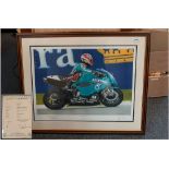 Dave Foord Limited Edition Framed Signed Print 'Back On Track' Carl Fogarty Riding The Foggy