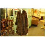 Ladies Dark Brown Squirrel Coat, Fully lined, Hook & Loop fastening. Cuff Sleeves. Label inside