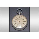 Thomas Elliot Preston Large Open Faced Silver Pocket Watch. Hallmark Chester 1871. Working order.