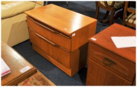 G Plan Style Teak Style Two Drawer Chest 30 inches wide and 24 inches wide.