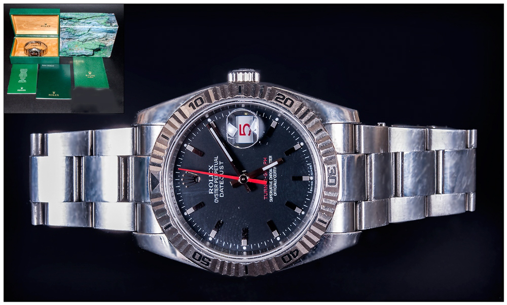 Gents Rolex Datejust Turn-O-Graph Wristwatch  Stainless Steel Case And Bracelet, Automatic Movement, - Image 3 of 3