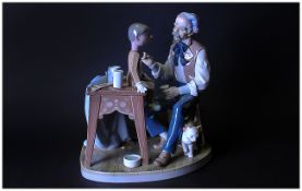 Lladro FIgure ' The Puppet Painter ' Model No.5396. Issued 1986 - Retired. 9.5 by 8.75 Inches.