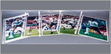 Signed Memorabilia England Football Interest, Five Euro 96 10x8 Real Photos, Signatures Include Paul