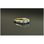 Ladies 10ct Gold Set Three Stone Diamond Ring, fully Hallmarked. Size P