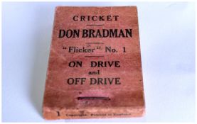 Don Bradman Cricket Flicker Book, 'On Drive and Off Drive', 'Flicker' No.1 from the 'Teach the Game,