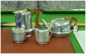 Picquot Ware Four Piece Coffee Set including coffee pot, water jug, sugar bowl and milk jug.