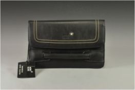 Mont Blanc Meisterstuck Collection Black Leather Full Grain, Calf Hide Clutch Bag, with Black