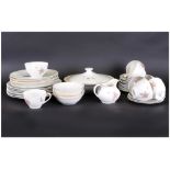 Royal Doulton 'Tumbling Leaves' Part Dinner Set comprising tureen, cups, saucers, side plates, large