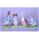 Set Of Four Beswick Beatrix Potter Figures, 1. Peter Rabbit, 2. Jemima Puddle-Duck, 3. 'Tom Kitten',