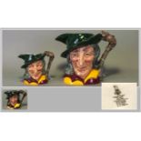 Royal Doulton Character Jugs, Set Of Three, 'Pied Piper' 1. Large D6403 7'' in height, 2. Small