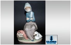 Lladro Figure ' Duck Seller ' Model No.1267. Issued 1974-1993. Height 7.75 Inches. Excellent
