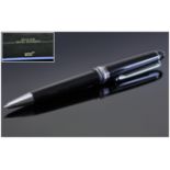 Mont Blanc Meisterstuck Platinum Line Ballpoint Pen, In Deep Black Precious Resin, with Elegant