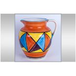 Lorna Bailey Style Handpainted Jug, 'Abstract Pattern' unmarked to base. 7.25'' in height. Excellent