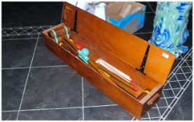 Vintage Croquet Set in wooden box.