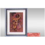 Signed Nude Study By John Mackie 1955 Pastel. 21.5x15'' acquired from the artist studio
