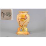 Royal China Works Worcester Hand Painted and Fine Blush Ivory Tripod Raised Vase. Decorated with