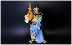 Chinese Glazed Pottery Figures of Warrior Guardians In Artistic Poses, One Holding a Snake, The