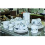 Susie Cooper 'Glen West' Part Teaset comprising teapot, coffee pot, cups, saucers (33) pieces in