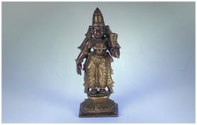 Indian Cast Brass Figure Of A Deity Looks To Be 19th/Early 20thC