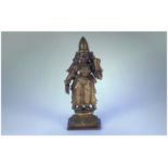 Indian Cast Brass Figure Of A Deity Looks To Be 19th/Early 20thC