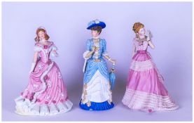 3 Wedgwood Ceramic Ladies. Comprising The Golden Jubilee (No 1789 in a Limited Edition of 10000),