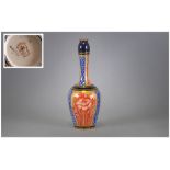 Macintyre Aurelian Ware Bottle Vase. c.1897. Macintyre Printed Stamp to Base. Stands 6.75 Inches