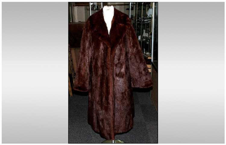 Ladies Red/Brown Three Quarter Length Coat, Fully Lined. Label inside reads 'Philip Burger, 60 - Image 5 of 5