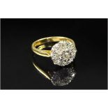 18ct Gold Diamond Cluster Ring, Set With A Cluster Of Round Modern Brilliant Cut Diamonds, Claw Set,