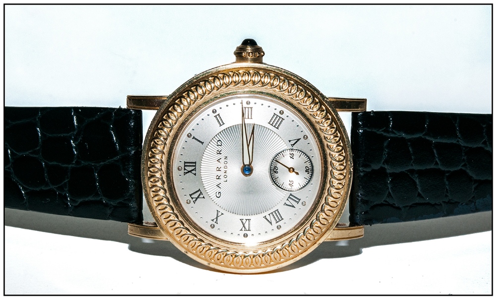 Gents 18ct Gold Cased Garrard Wristwatch, with visable 21ct white gold rotor and a high grade - Image 2 of 6
