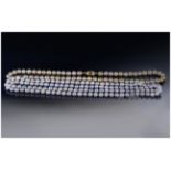 Pearl Necklace With 9ct Gold Clasp, 17 Inches Long Together With One Other Length 32 Inches