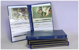 Four Small Assorted Post Card Albums, Mostly Modern.