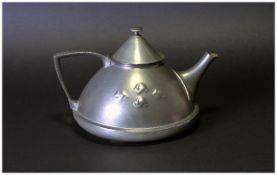 Tudric Pewter Teapot made for Liberty's. Chief designer Archibald Knox. 6 inches in height.