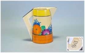 Clarice Cliff Hand Painted Art Deco Conical Shaped Jug ' Gayday ' Pattern. c.1930. Height 5.75