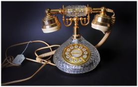 Royal Doulton 'Old Fashioned' Style Telephone with round dial and modern fitting.