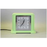 Art Deco Smiths Electrical Green Bakelite Clock. Rare Bakelite Colour, In High Deco Style. c.1930's.