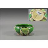 Clarice Cliff Hand Painted Bowl ' Abstract ' Killarney Design. c.1934. Height 2.5 Inches, Diameter