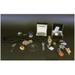 Mixed Lot Comprising Wristwatches, Brooches, Bead Necklace etc.