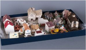 Collection Of Miniature Houses Including David Winter Village Shop, Country House, Cuddly Huggies