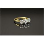 3 Stone Diamond Ring Set With 3 Old Round Cut Diamonds, Estimated Diamond Weight 1.20ct,